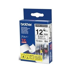 Brother TZ-S231 Strong Adhesive Laminated Tape Black Printing on White ...